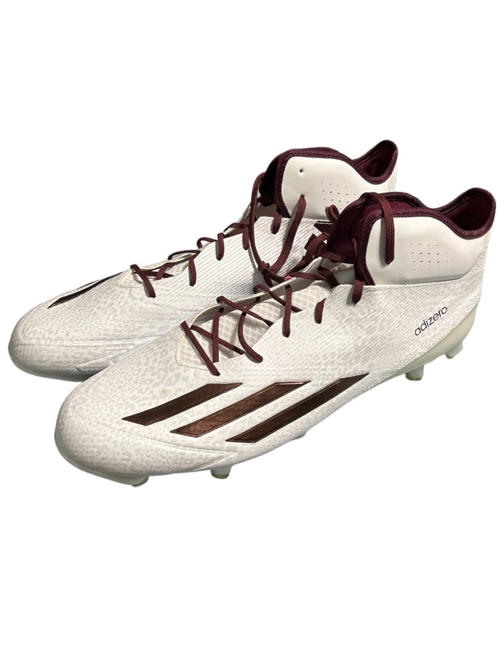 adidas Adizero White and Maroon Football Cleats